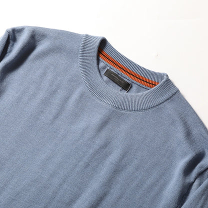 ZZ series classic Italian light luxury, spring and autumn wool blended men's crew neck knitted sweater anti-pilling sweater