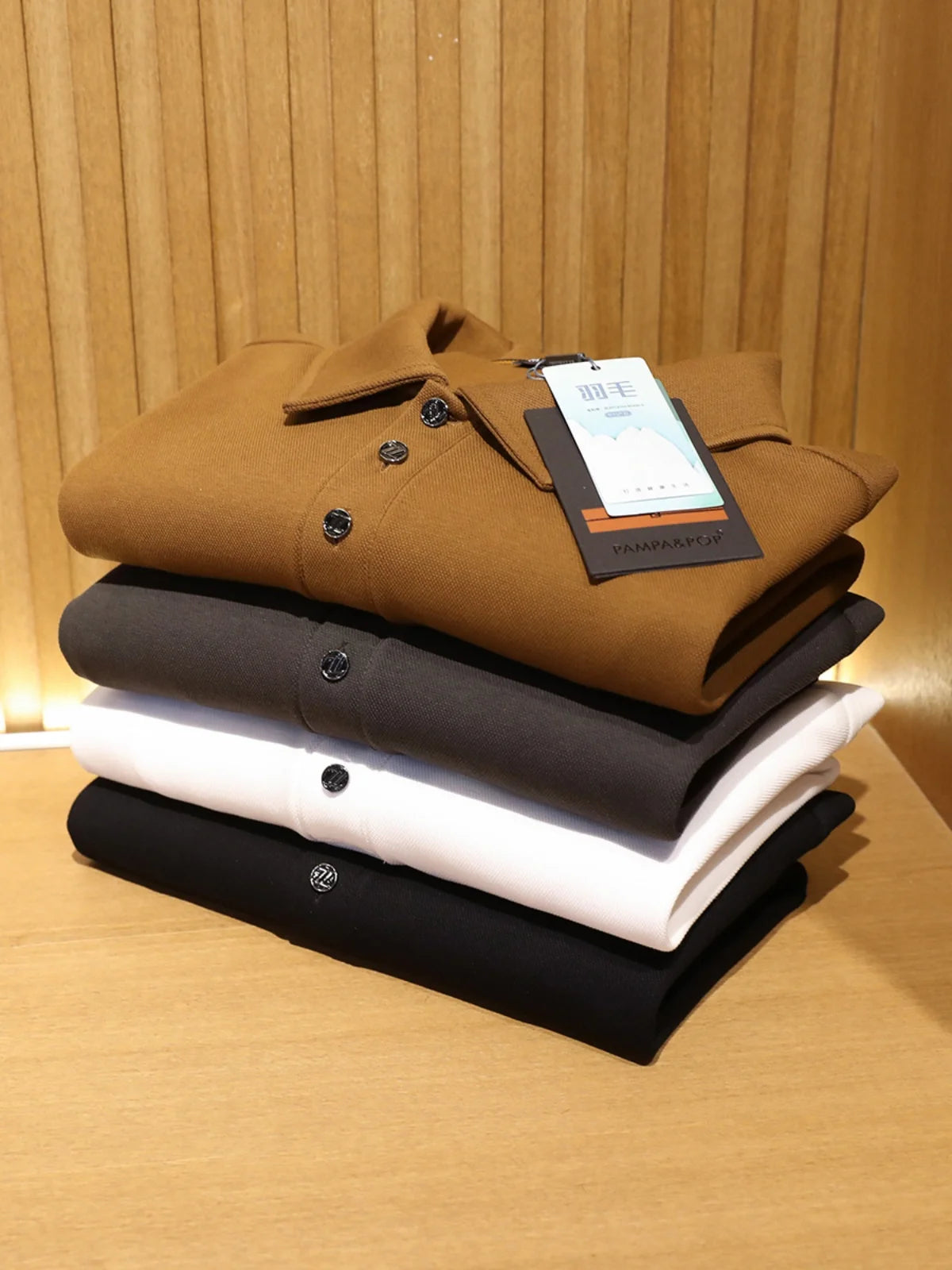 ZZ light mature style spring and autumn new commuter casual knitted polo shirt