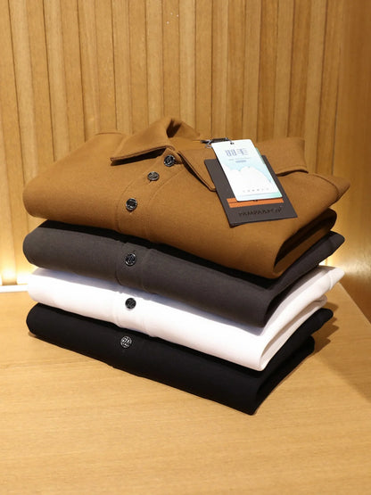 ZZ light mature style spring and autumn new commuter casual knitted polo shirt
