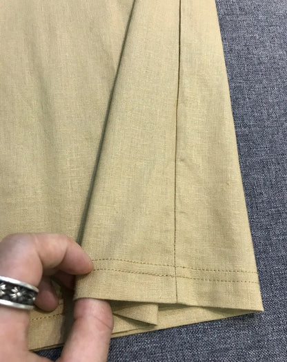 LP old money style high-quality summer collar short business casual linen polo shirt