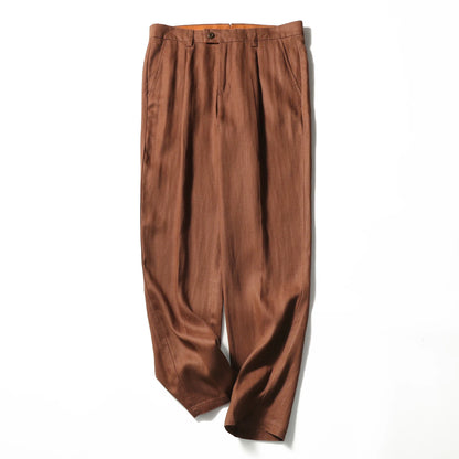 ZZ spring and summer new business casual cool tencel linen blend trousers