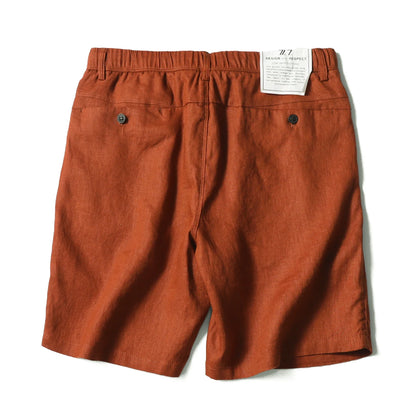 ZZ summer pure linen shorts men's breathable quick-drying easy-care five-point outdoor casual pants