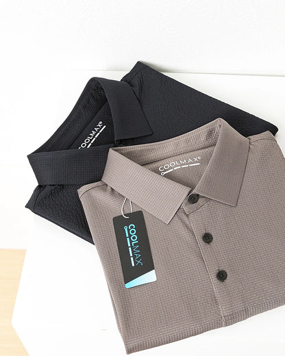 Coolmax Cool Sense Technology Summer New Business and Leisure Breathable Quick Drying Short Sleeve Anti Wrinkle Polo Shirt