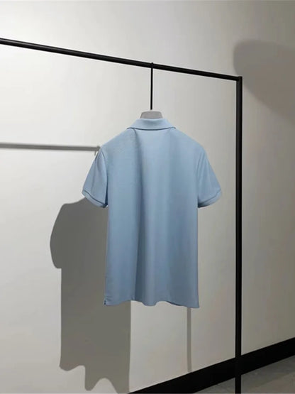 High-end quality, American horse cotton business casual lapel short-sleeved T-shirt polo shirt