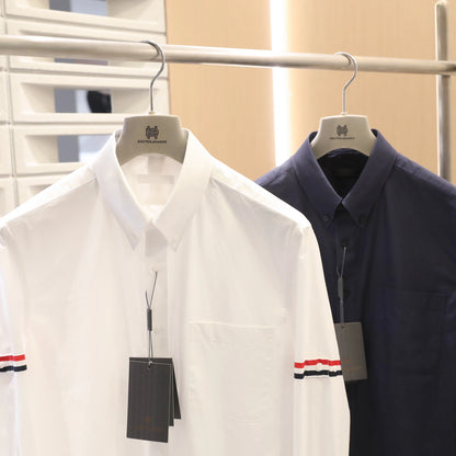 2025 spring new men's light luxury old money style business casual long-sleeved shirt 100% cotton breathable shirt