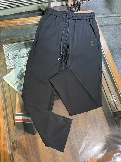 Italy BC men's summer new woven breathable fabric fashion old money style men's thin straight casual pants