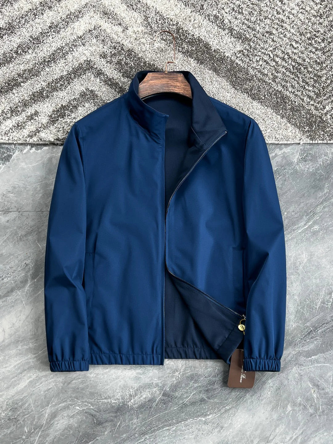 Italian LP men's early spring new fashion casual double-sided windproof wool stand-up collar jacket