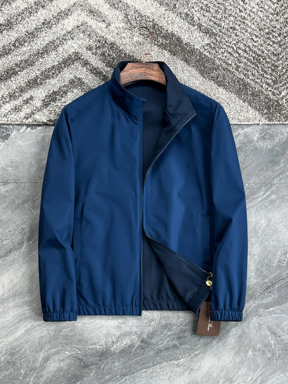 Italian LP men's early spring new fashion casual double-sided windproof wool stand-up collar jacket