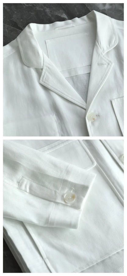 Low key old money style BC spring lyocell linen blend lapel jacket jacket