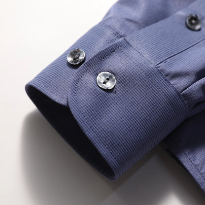 Italian luxury spring new men's business casual long-staple cotton shirt thousand bird plaid dark pattern shirt