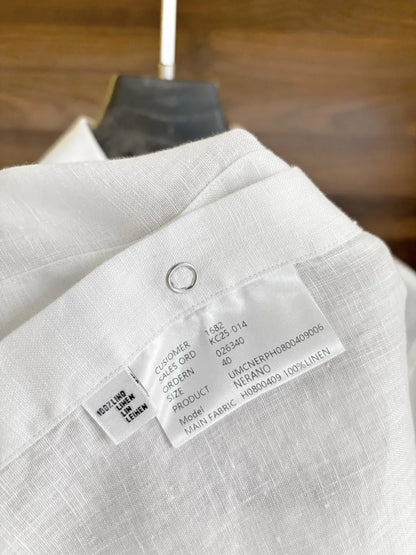 Italian Kiton European and American light luxury men's clothing 25 summer linen casual elegant short sleeved shirt