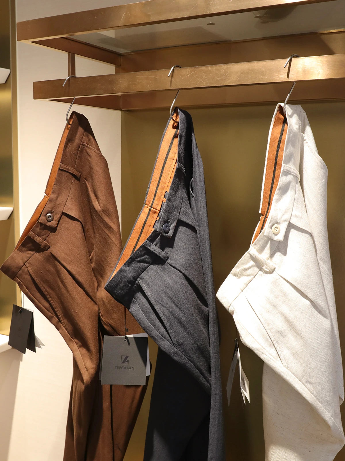 ZZ spring and summer new business casual cool tencel linen blend trousers
