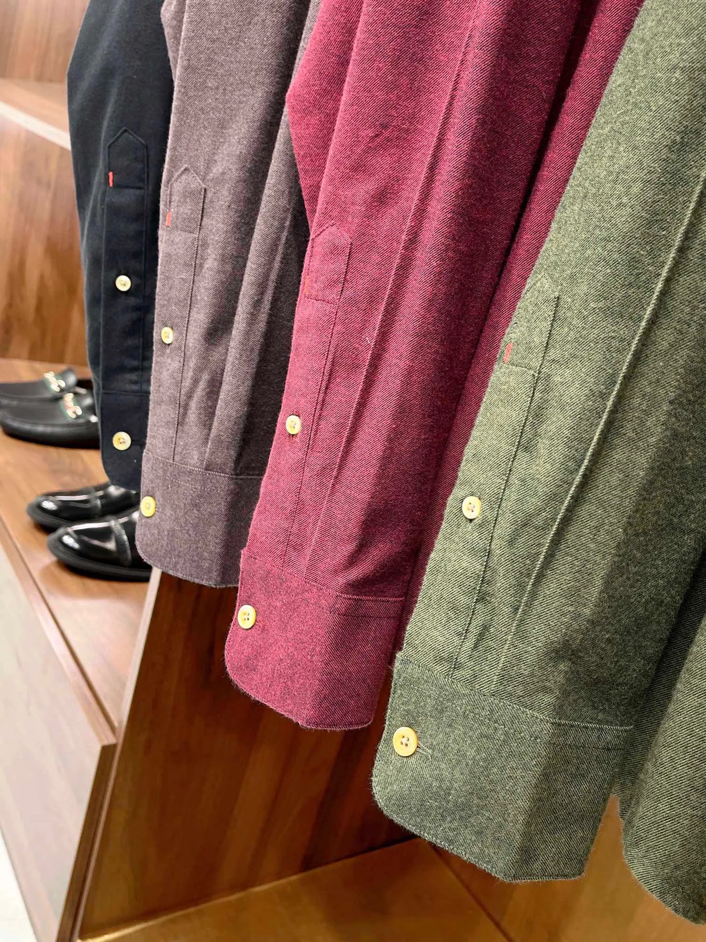 [Warm cashmere cotton] Gentleman's business leisure winter versatile polished slim lapel long-sleeved shirt