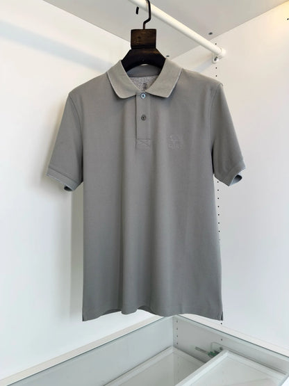 Italy BC 25 summer new Italian two-button contrasting color fashion casual old money wind short-sleeved polo shirt