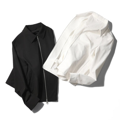 2025 spring and summer new men's high sense business casual breathable seersucker shirt lapel jacket jacket
