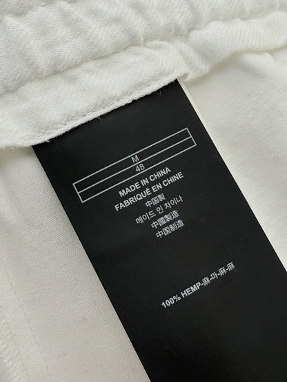 High quality, old money style 100% linen, elastic waist fashion loose straight linen casual trousers