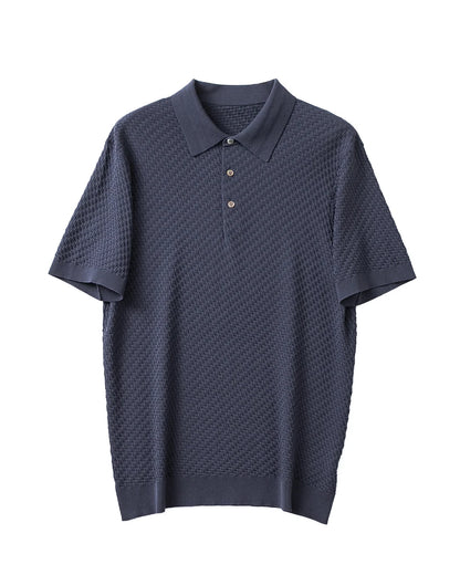 2025 summer new high-end business casual elastic breathable cool short-sleeved polo shirt