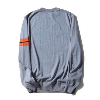 ZZ series classic Italian light luxury, spring and autumn wool blended men's crew neck knitted sweater anti-pilling sweater