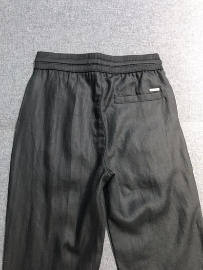 Italian LP European and American light luxury men's clothing linen Tencel elastic waist tether straight casual pants
