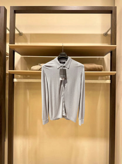 ZZ new men's light luxury business casual long-sleeved knitted cardigan jacket stacked with bottoming shirt