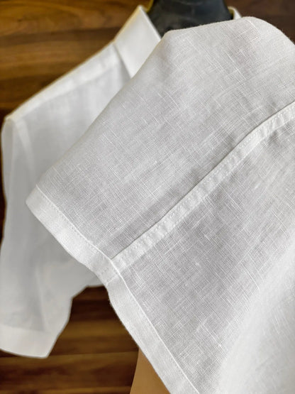 Italian Kiton European and American light luxury men's clothing 25 summer linen casual elegant short sleeved shirt