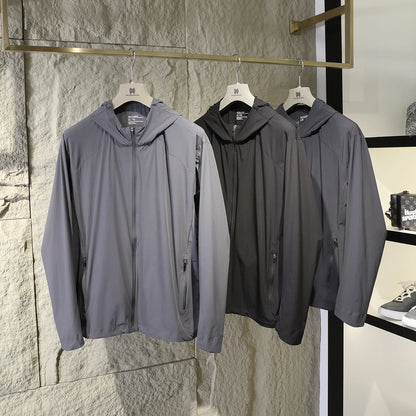 2025 summer new men's outdoor elastic light waterproof jacket breathable quick-drying jacket