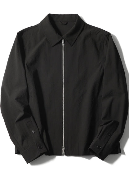 2025 spring and summer new men's high sense business casual breathable seersucker shirt lapel jacket jacket