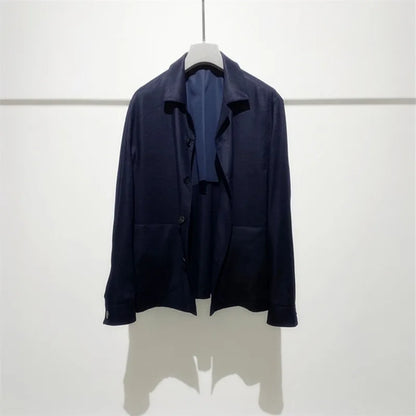 High luxury heavy series, light and breathable texture, temperament gentleman business casual linen loose jacket