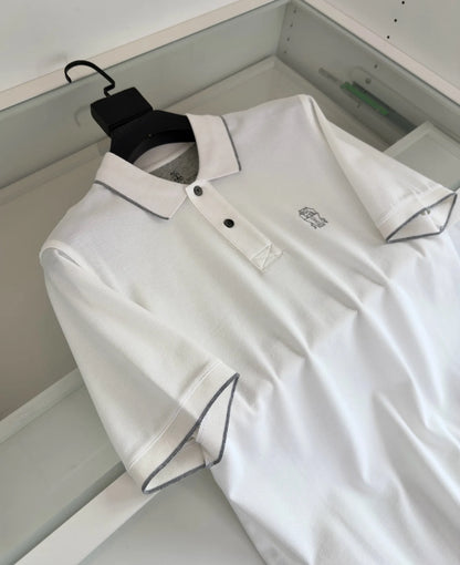 Italy BC 25 summer new Italian two-button contrasting color fashion casual old money wind short-sleeved polo shirt