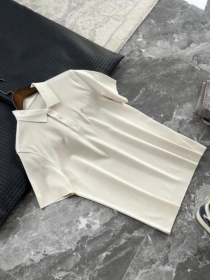 Summer, light luxury business commute casual lapel short-sleeved T-shirt polo shirt