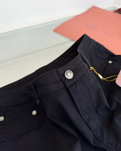 Italian LP men's clothing, spring and summer new solid color micro-elastic breathable simple fashion small straight casual pants