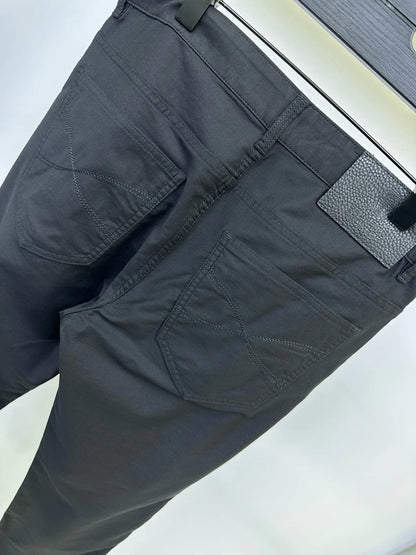 Italian BC Men's New Micro Elastic Breathable Simple Solid Color Fashion Old Money Style Straight Tube Casual Pants