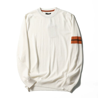 ZZ series classic Italian light luxury, spring and autumn wool blended men's crew neck knitted sweater anti-pilling sweater