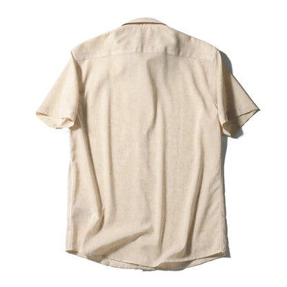 Z Italian luxury summer new light and thin liquid ammonia ice silk linen breathable and easy to take care of short-sleeved shirt