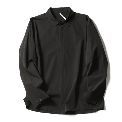 2025 summer new men's business and leisure outdoor quick-drying breathable high-elastic shirt light and thin long-sleeved shirt