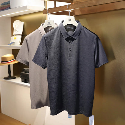 Coolmax Cool Sense Technology Summer New Business and Leisure Breathable Quick Drying Short Sleeve Anti Wrinkle Polo Shirt