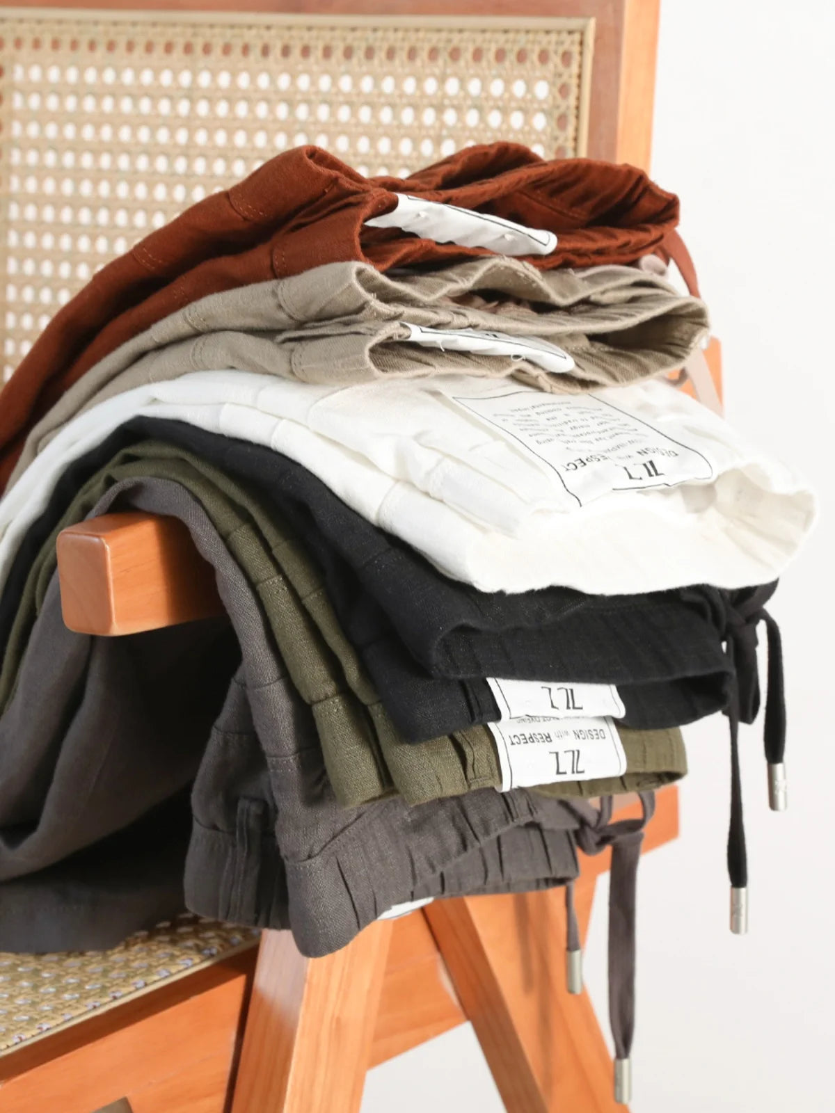 ZZ summer pure linen shorts men's breathable quick-drying easy-care five-point outdoor casual pants