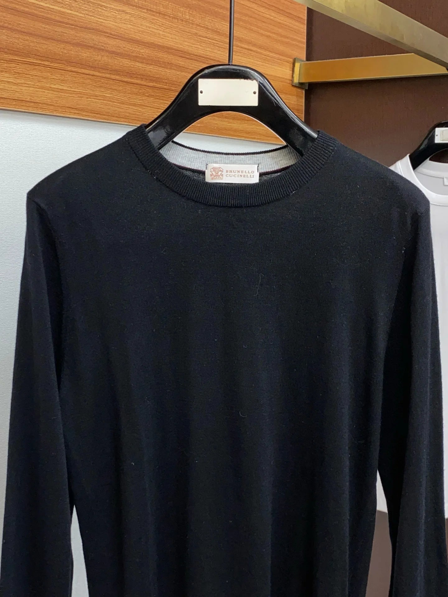 Italian BC men's cashmere yarn solid color knitted sweater