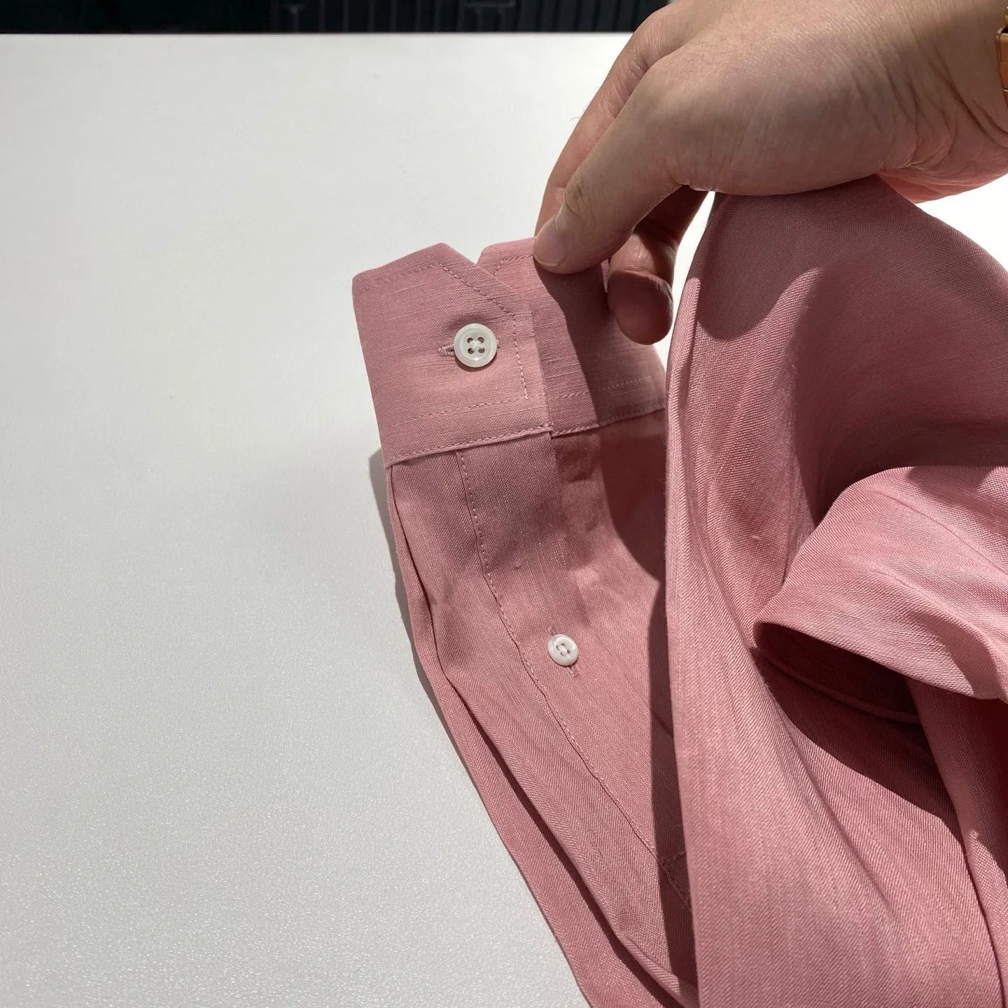 [Pendant elegant temperament] Light luxury Italian versatile, linen Tencel loose business casual long-sleeved shirt