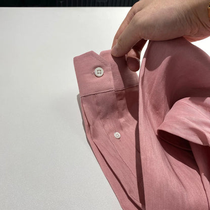 [Pendant elegant temperament] Light luxury Italian versatile, linen Tencel loose business casual long-sleeved shirt