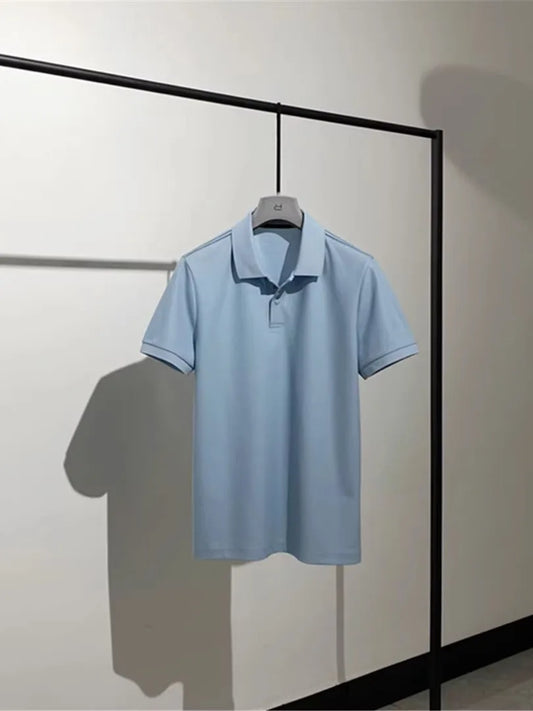 High-end quality, American horse cotton business casual lapel short-sleeved T-shirt polo shirt