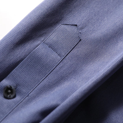 Italian luxury spring new men's business casual long-staple cotton shirt thousand bird plaid dark pattern shirt