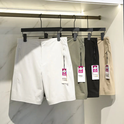 City outdoor 2025 summer new men's urban commuter sports shorts elastic quick-drying woven five-point pants 9075