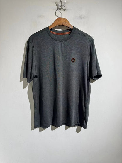 Wool blended 2025 spring and summer new, toothbrush embroidered contrasting color round neck casual short-sleeved T-shirt