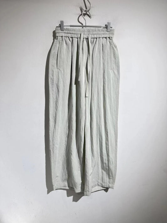 Comfortable and simple, versatile high-grade elastic elastic waist drawstring straight loose casual pants men