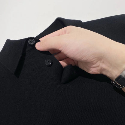 Toning premium spring and summer business, super soft cotton yarn, casual knitted polo shirt, short-sleeved polo shirt