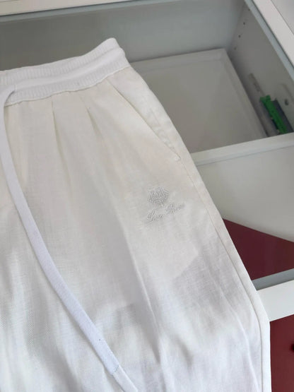 Italian LP men's summer new Tencel linen sweat-absorbing breathable simple fashion straight casual pants
