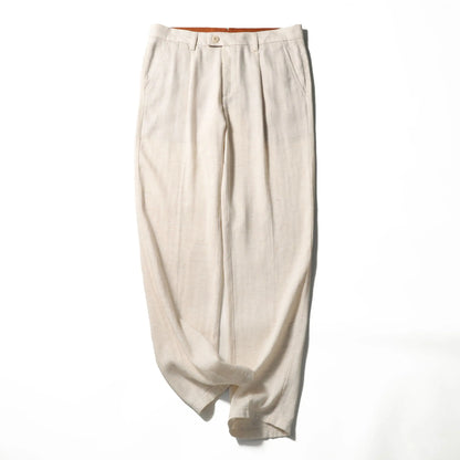 ZZ spring and summer new business casual cool tencel linen blend trousers