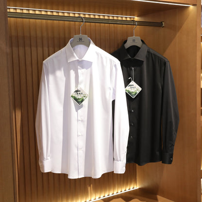 ZZ series 2025 early spring men's light luxury high-end mulberry silk modal blended business casual long-sleeved shirt 9834
