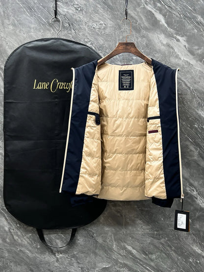 Italy BC autumn and winter new old money style fashion casual 95 white goose down light and thin hooded down jacket